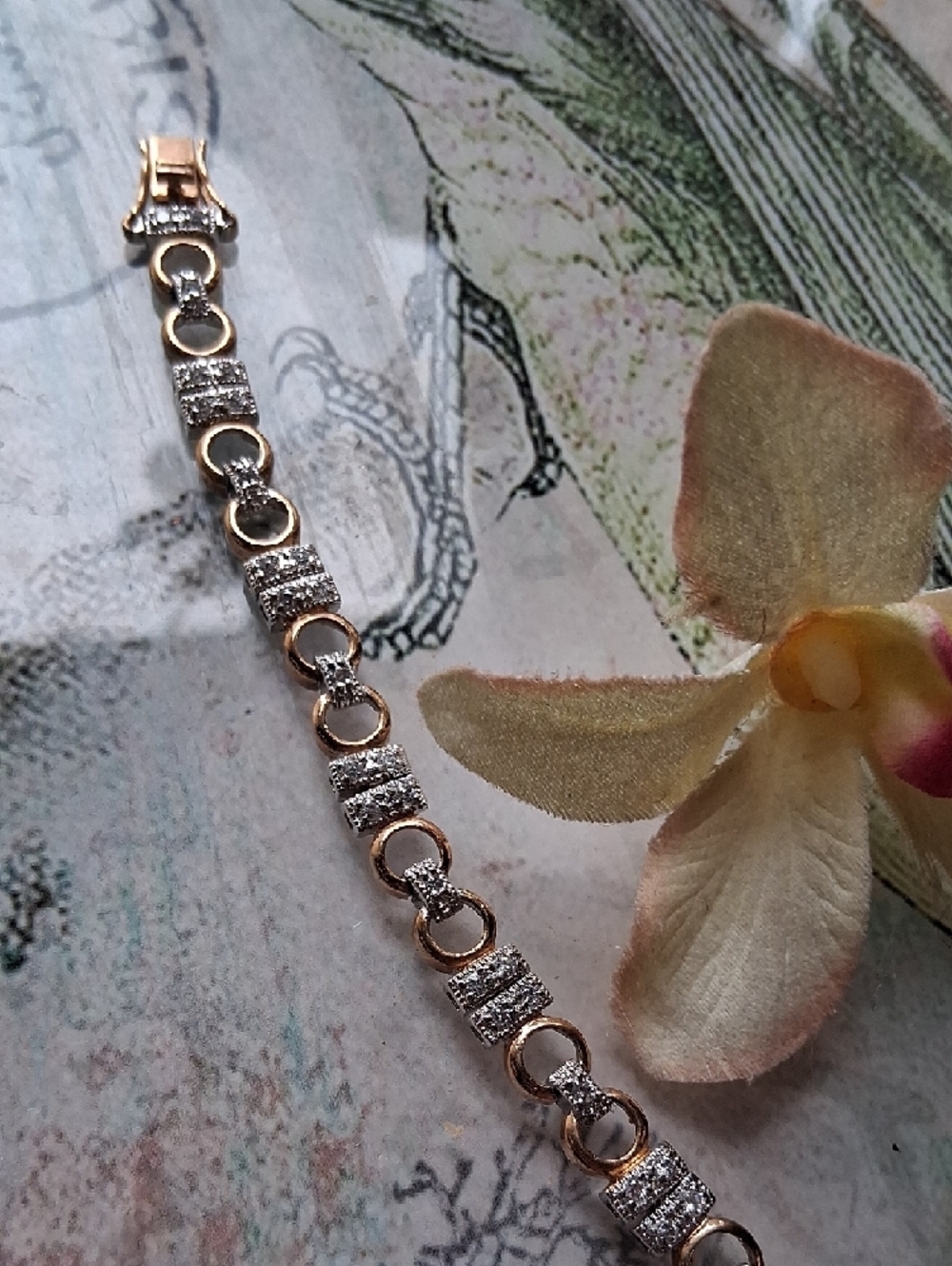 Macy's Gold-Tone Crystal Link Bracelet - Picture 3 of 6